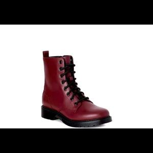 Burgundy Combat Boots